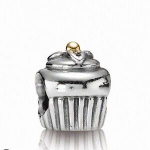 COPY - PANDORA STERLING SILVER AND 14 K GOLD CUPCAKE CHARM